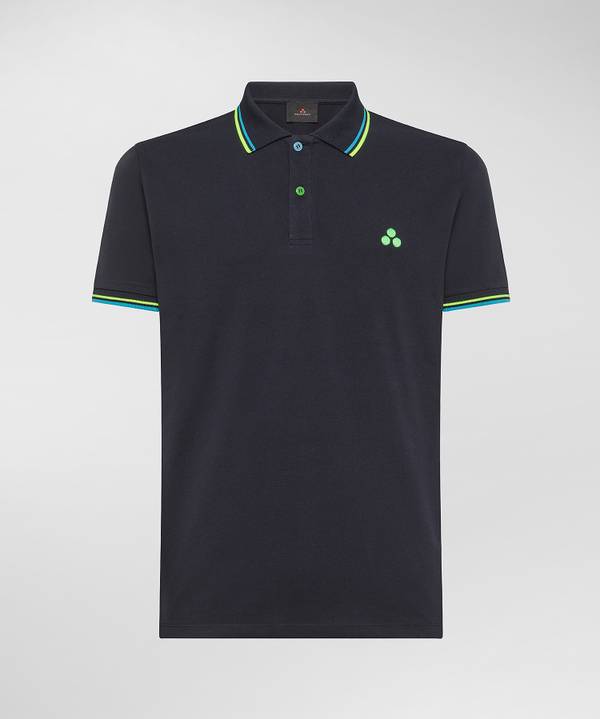 Peuterey Polo in piquet con dettagli fluo In Vendita