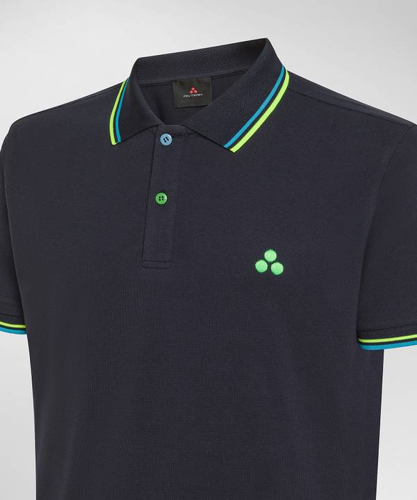 Peuterey Polo in piquet con dettagli fluo In Vendita
