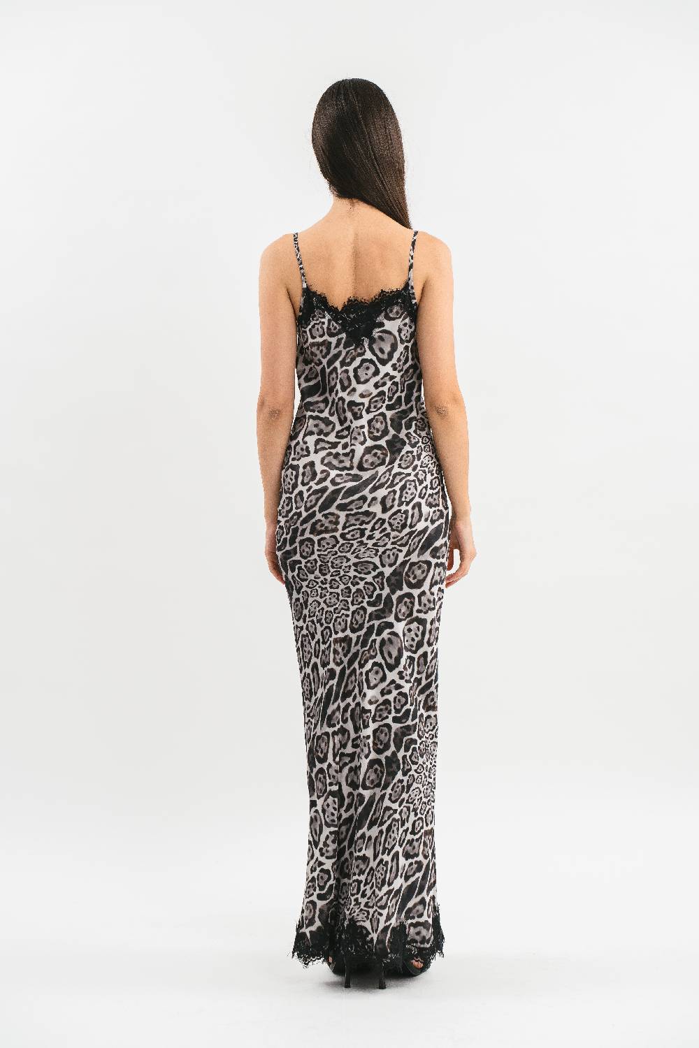 Pink Memories Slip dress stampata con pizzo Offerta