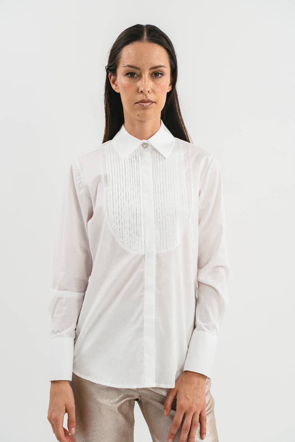 Pink Memories Camicia con plastron a pieghe Negozio