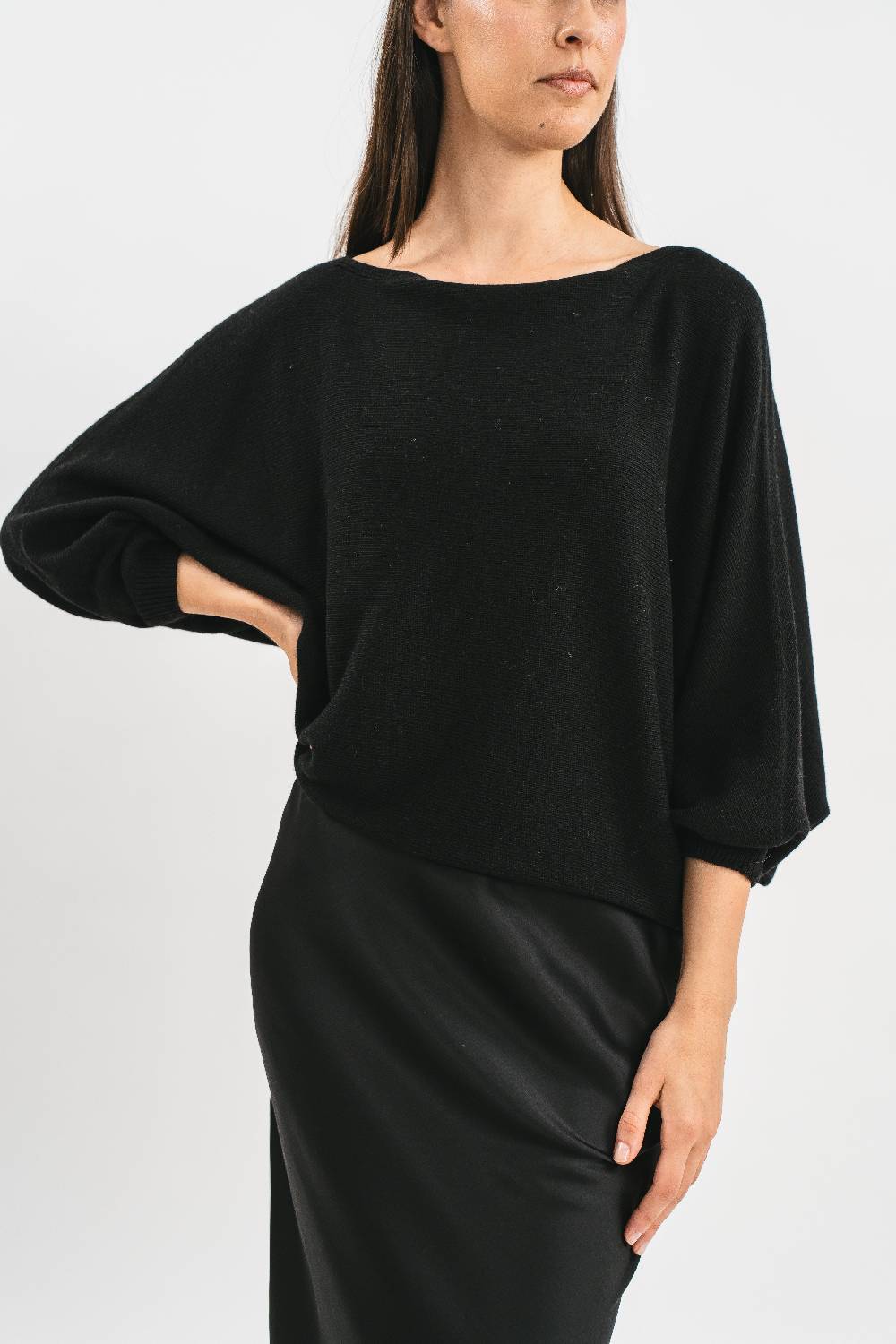 Pink Memories Maglia poncho scollo a barca In Saldo