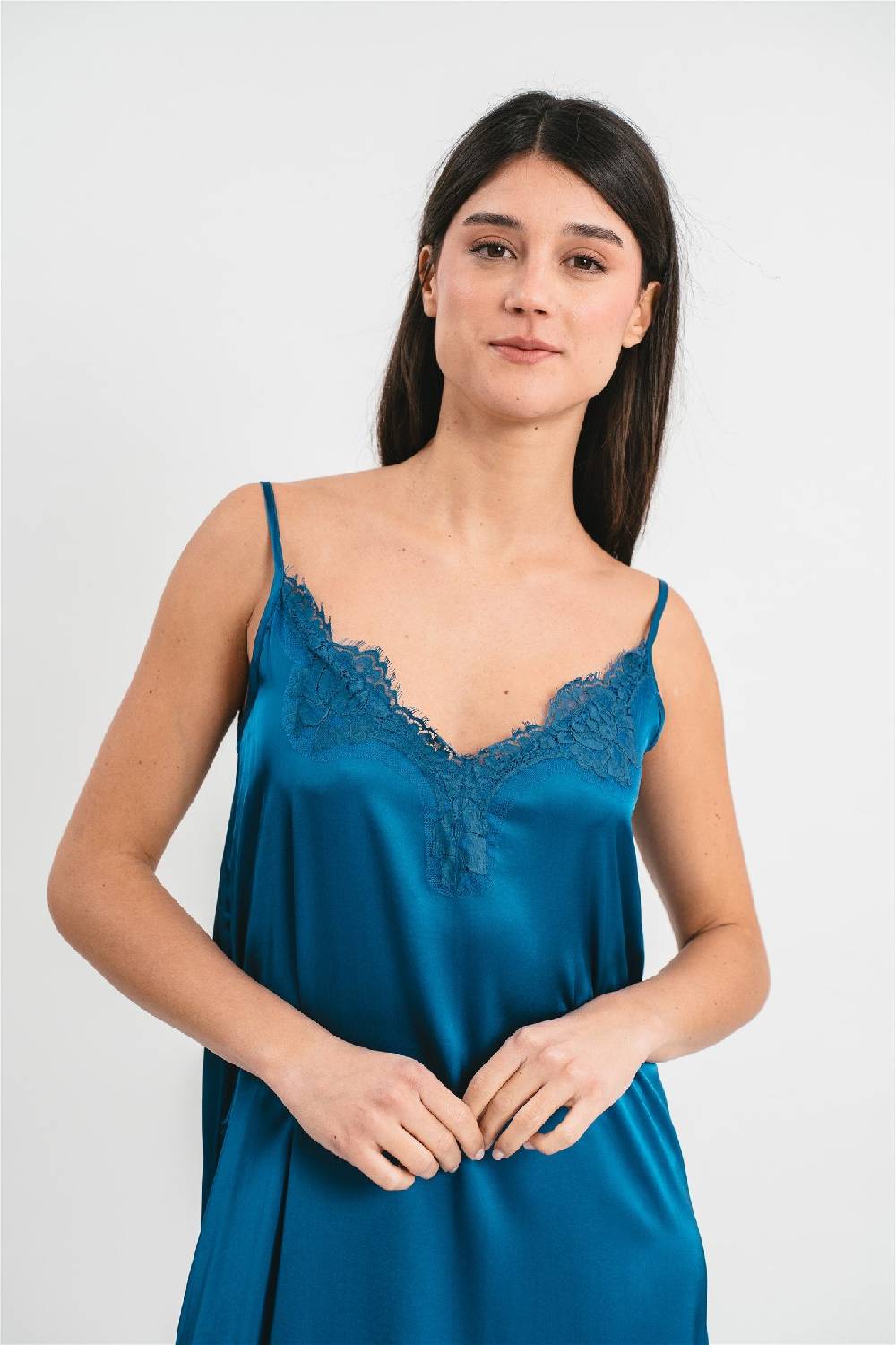 Pink Memories Slip dress con spacco laterale e pizzo Qualità Garantita