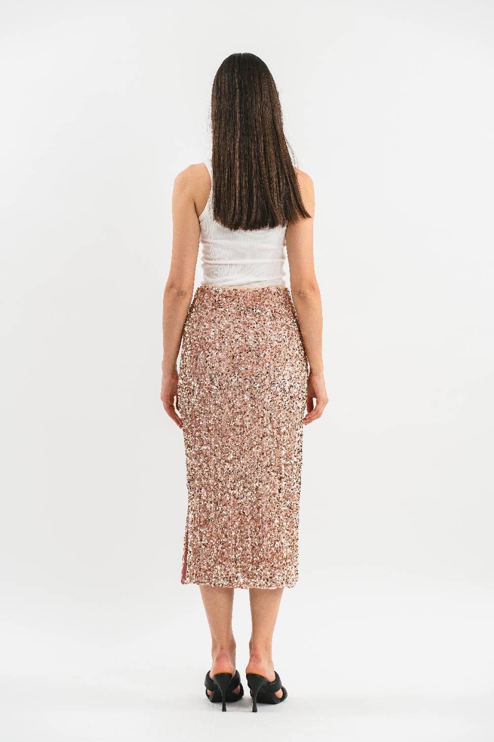 Pink Memories Gonna con spacco in paillettes Online