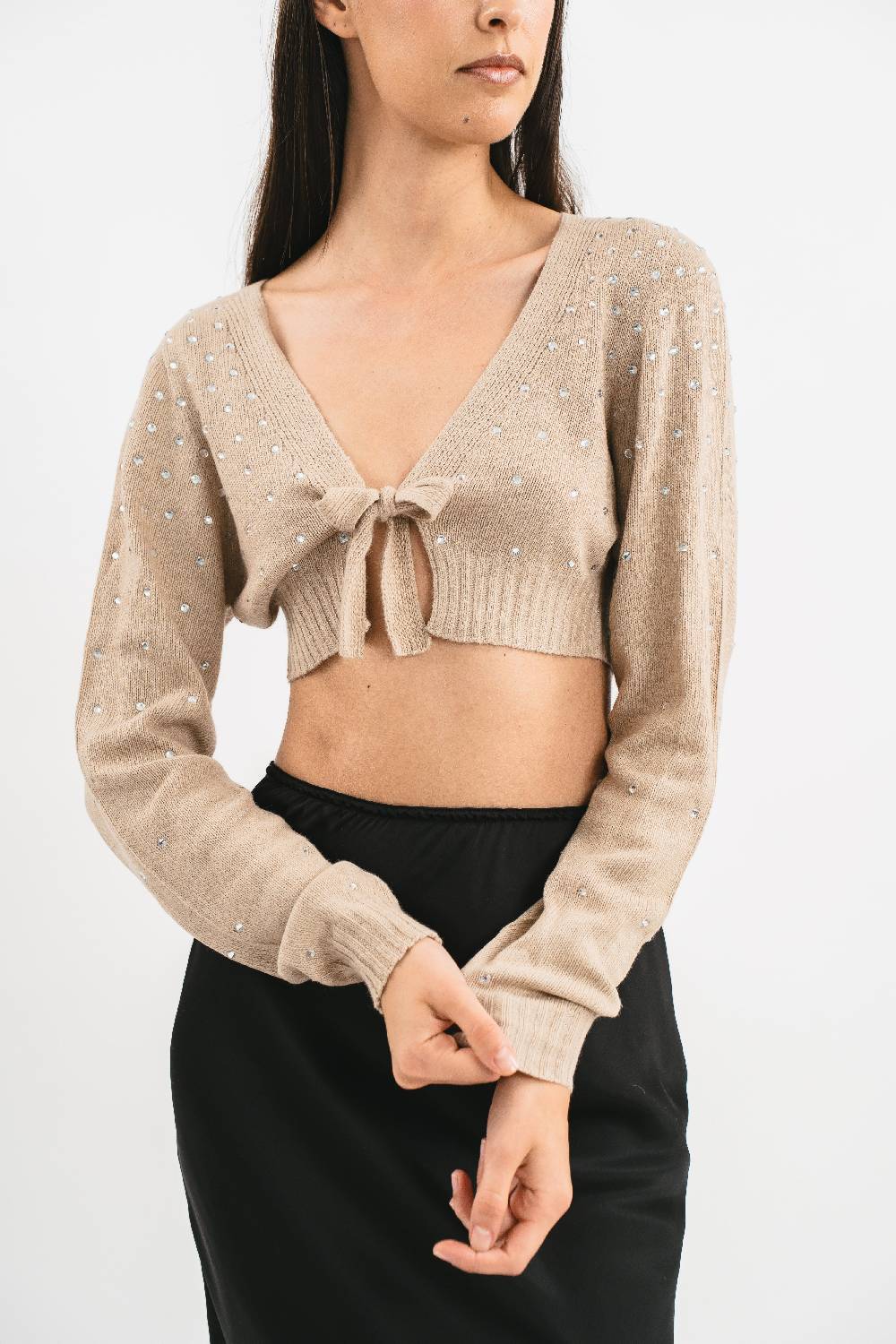 Pink Memories Coprispalle crop con strass Vendita Economica