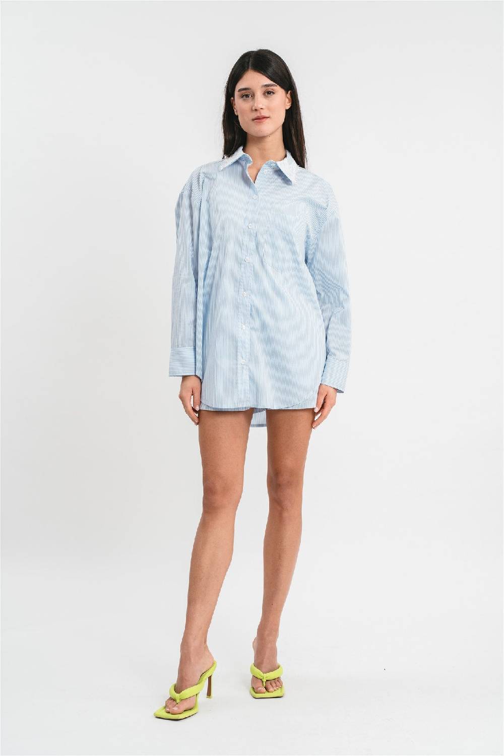 Pink Memories Camicia a righe con dettagli in pizzo