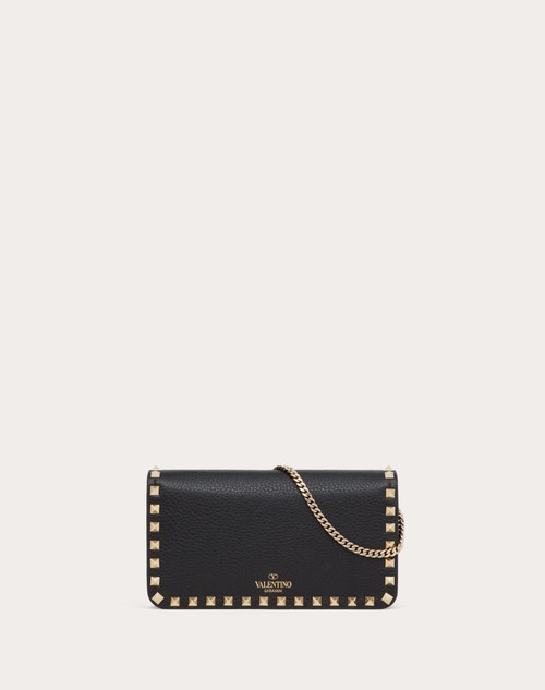 Red Valentino POUCH CON CATENA ROCKSTUD IN VITELLO GRANATO Sconto