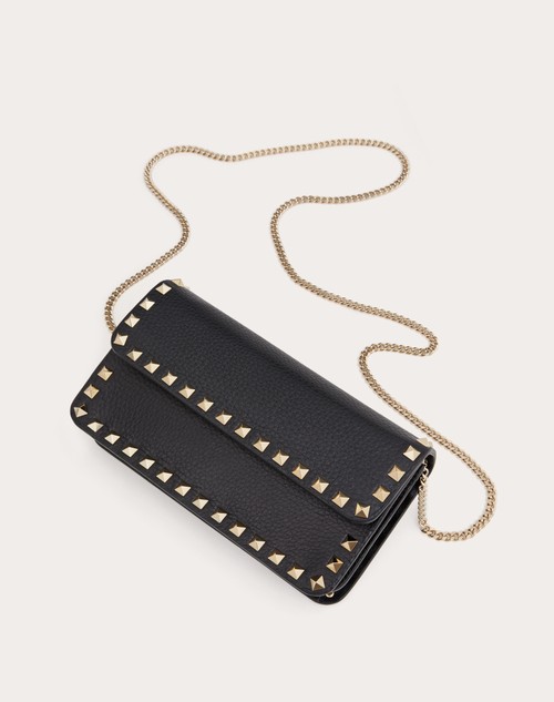 Red Valentino POUCH CON CATENA ROCKSTUD IN VITELLO GRANATO Sconto