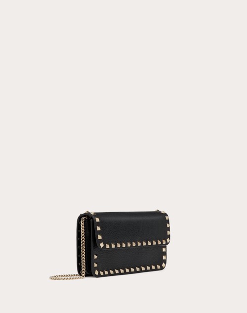 Red Valentino POUCH CON CATENA ROCKSTUD IN VITELLO GRANATO Online