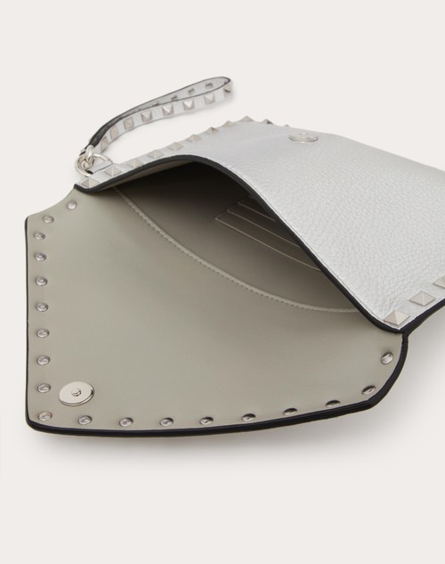 Red Valentino POCHETTE ROCKSTUD IN VITELLO GRANATO METALLIZZATO In Vendita