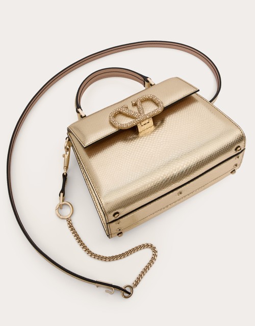 Red Valentino BORSA A MANO PICCOLA VALENTINO GARAVANI VSLING IN KARUNG METALLIZZATO Prezzo Ridotto