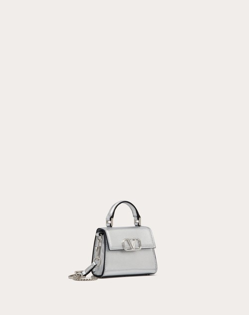 Red Valentino BORSA A MANO MICRO VSLING IN VITELLO GRANATO METALLIZZATO Saldi