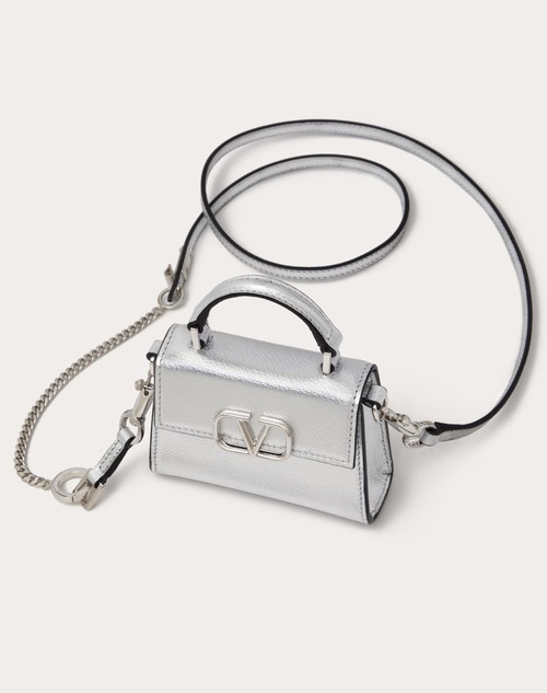 Red Valentino BORSA A MANO MICRO VSLING IN VITELLO GRANATO METALLIZZATO Saldi