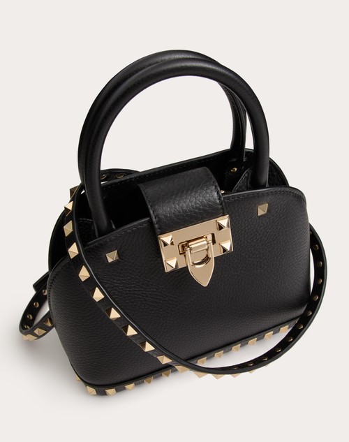 Red Valentino BORSA PICCOLA A MANO VALENTINO GARAVANI ROCKSTUD IN VITELLO GRANATO Saldi Di Fabbrica