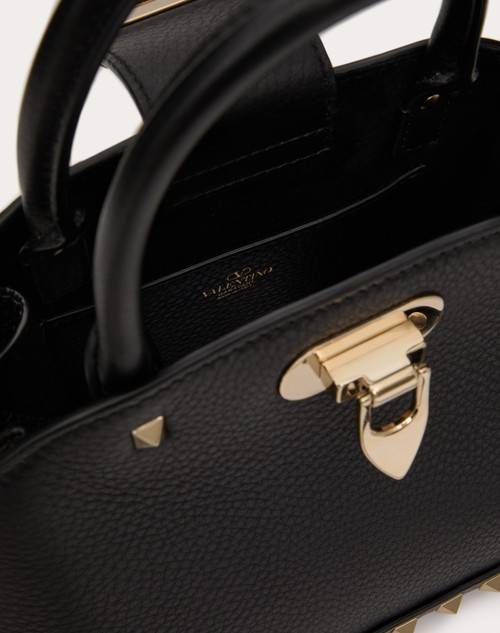 Red Valentino BORSA PICCOLA A MANO VALENTINO GARAVANI ROCKSTUD IN VITELLO GRANATO Saldi Di Fabbrica