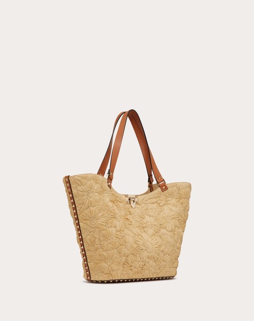 Red Valentino BORSA SHOPPING ROCKSTUD IN RAFIA INTRECCIATA Italy