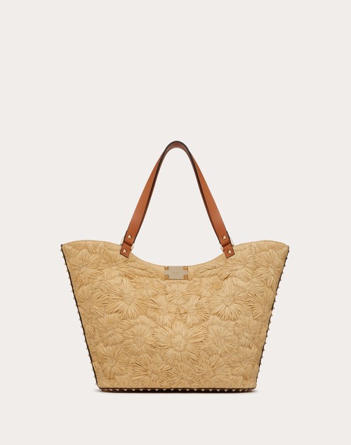 Red Valentino BORSA SHOPPING ROCKSTUD IN RAFIA INTRECCIATA Italy