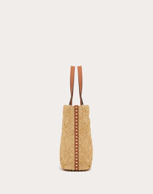 Red Valentino BORSA SHOPPING ROCKSTUD IN RAFIA INTRECCIATA Italy