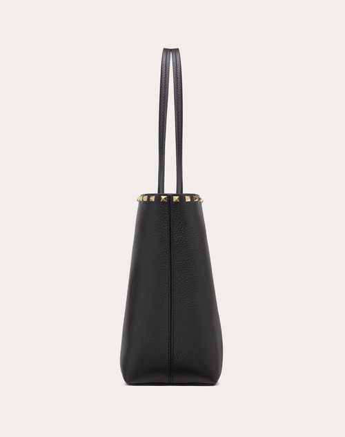 Red Valentino BORSA SHOPPING ROCKSTUD IN VITELLO GRANATO Qualità