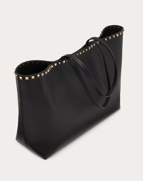 Red Valentino BORSA SHOPPING ROCKSTUD IN VITELLO GRANATO Qualità