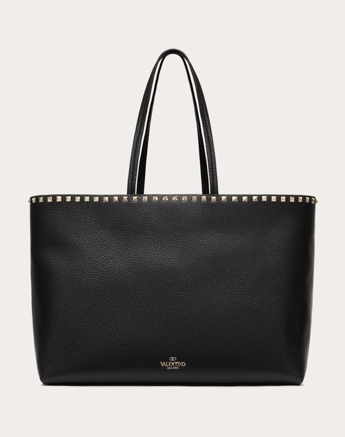 Red Valentino BORSA SHOPPING ROCKSTUD IN VITELLO GRANATO Vendita