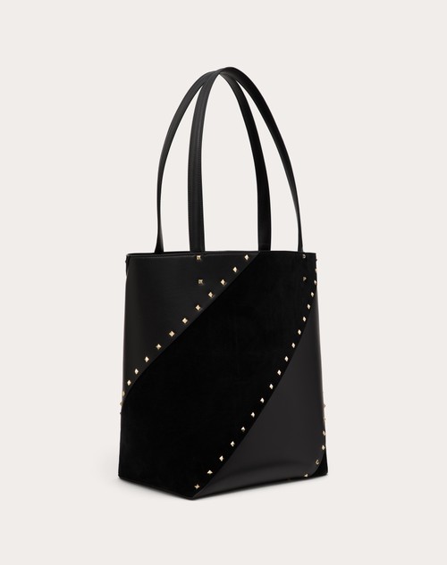 Red Valentino BORSA SHOPPING VALENTINO GARAVANI VALENTINO GARAVANI ROCKSTUD WISPY IN VITELLO E CAMOSCIO Spedizione Gratuita