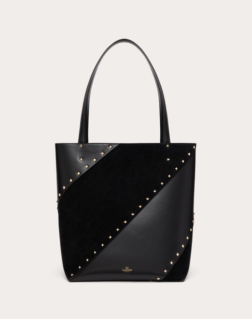 Red Valentino BORSA SHOPPING VALENTINO GARAVANI VALENTINO GARAVANI ROCKSTUD WISPY IN VITELLO E CAMOSCIO Spedizione Gratuita