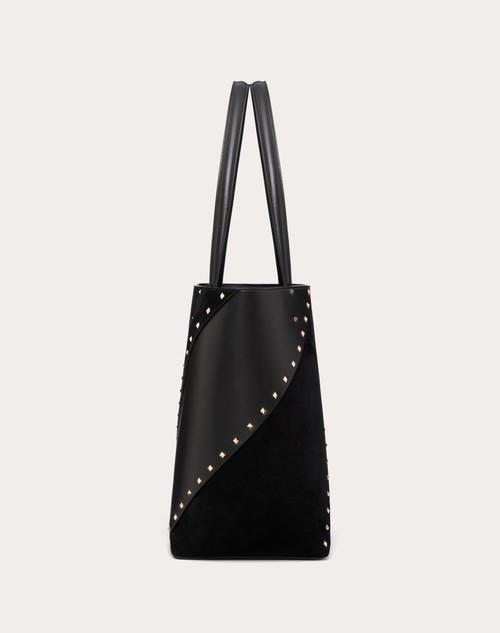 Red Valentino BORSA SHOPPING VALENTINO GARAVANI VALENTINO GARAVANI ROCKSTUD WISPY IN VITELLO E CAMOSCIO Spedizione Gratuita