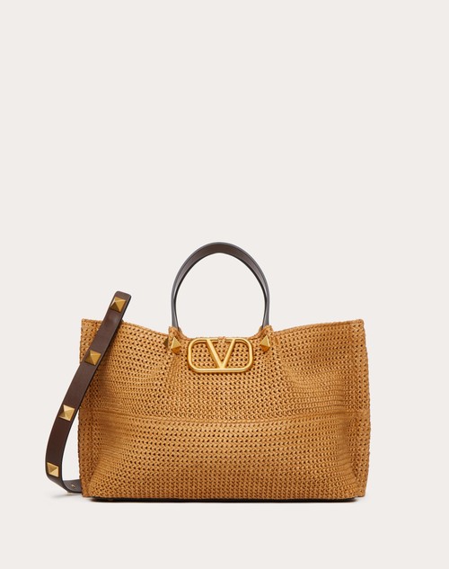 Red Valentino BORSA SHOPPING MEDIA IN RAFIA SINTETICA