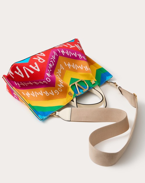 Red Valentino BORSA SHOPPING MEDIA VALENTINO GARAVANI ESCAPE IN CANVAS CON STAMPA CHEVRON24 Consegna Veloce