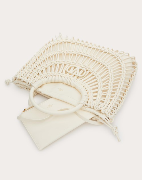 Red Valentino BORSA SHOPPING VALENTINO GARAVANI ALLKNOTS IN PELLE INTRECCIATA Affare Del Giorno