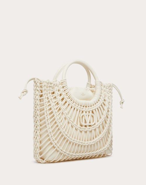 Red Valentino BORSA SHOPPING VALENTINO GARAVANI ALLKNOTS IN PELLE INTRECCIATA Prezzo Ridotto