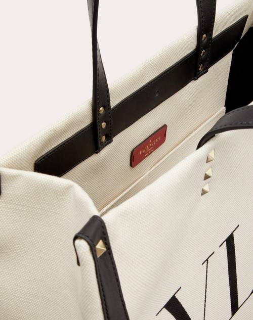 Red Valentino BORSA SHOPPING PICCOLA IN CANVAS CON STAMPA VLTN Novità