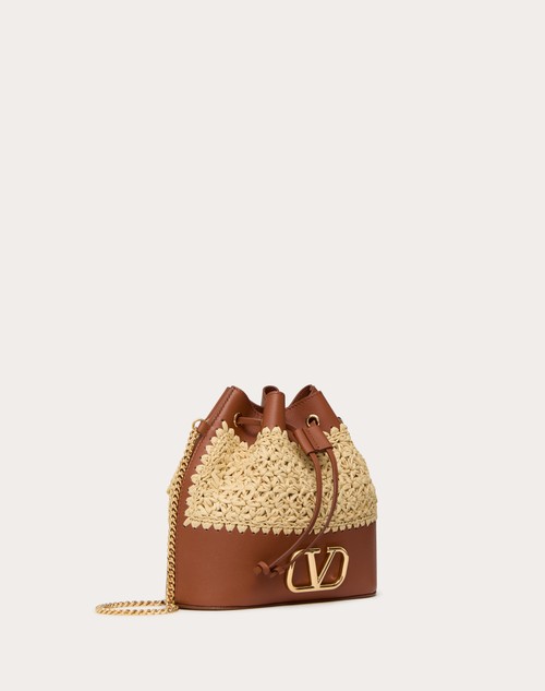 Red Valentino MINI SECCHIELLO CON CATENA VLOGO SIGNATURE IN RAFIA Presa