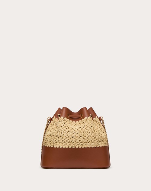 Red Valentino MINI SECCHIELLO CON CATENA VLOGO SIGNATURE IN RAFIA Presa