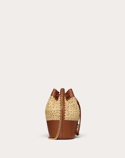 Red Valentino MINI SECCHIELLO CON CATENA VLOGO SIGNATURE IN RAFIA Presa
