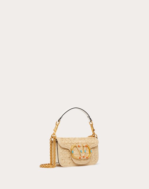 Red Valentino BORSA PICCOLA A SPALLA VALENTINO GARAVANI LOCÒ IN RAFIA CON LOGO GIOIELLO I Più Venduti