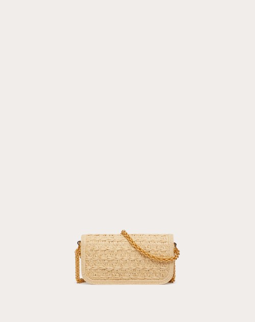 Red Valentino BORSA PICCOLA A SPALLA VALENTINO GARAVANI LOCÒ IN RAFIA CON LOGO GIOIELLO I Più Venduti