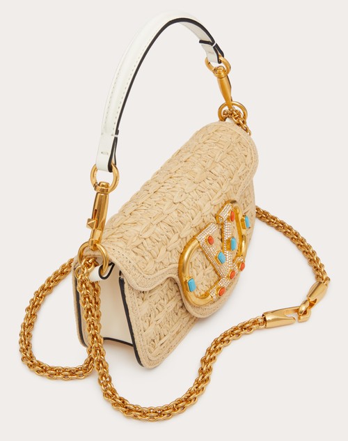 Red Valentino BORSA PICCOLA A SPALLA VALENTINO GARAVANI LOCÒ IN RAFIA CON LOGO GIOIELLO I Più Venduti