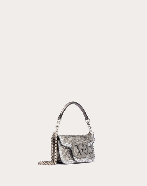 Red Valentino BORSA PICCOLA A SPALLA VALENTINO GARAVANI LOCÒ CON STRASS Nuovo