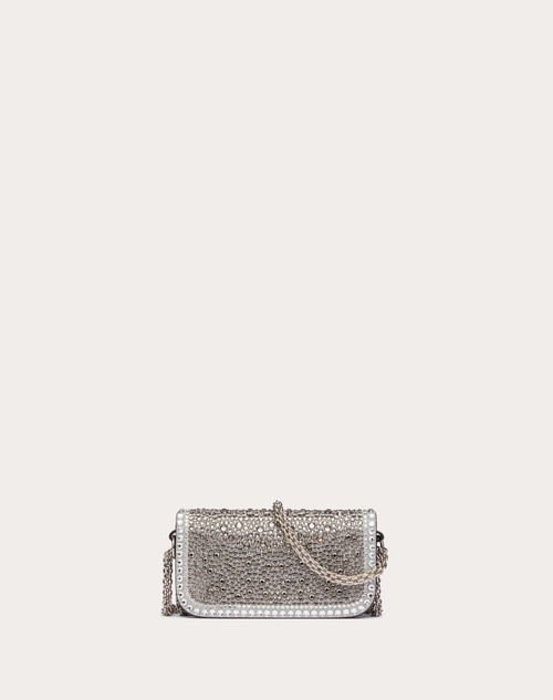 Red Valentino BORSA PICCOLA A SPALLA VALENTINO GARAVANI LOCÒ CON STRASS Nuovo