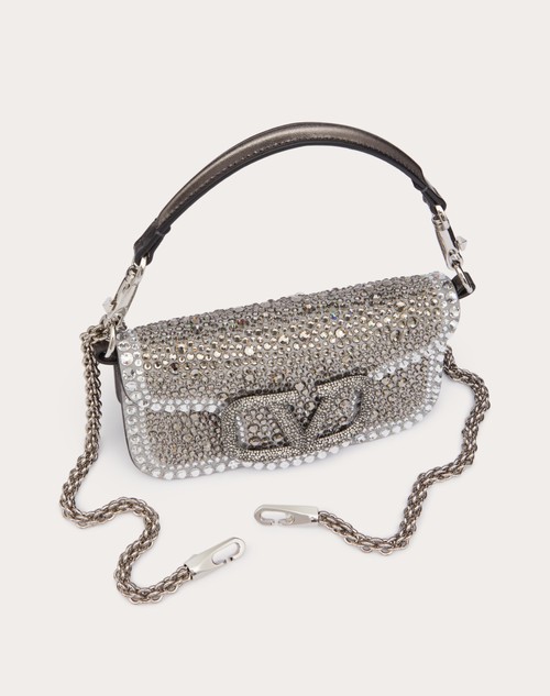 Red Valentino BORSA PICCOLA A SPALLA VALENTINO GARAVANI LOCÒ CON STRASS Nuovo