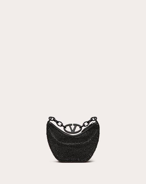 Red Valentino MINI HOBO VLOGO MOON BAG CON STRASS Promozione Limitata