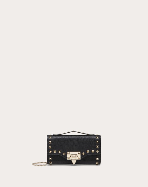 Red Valentino PORTAFOGLIO CON CATENA ROCKSTUD IN VITELLO GRANATO Online