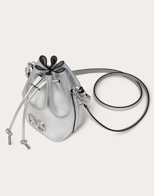 Red Valentino MINI BORSA A SECCHIELLO VLOGO SIGNATURE IN NAPPA METALLIZZATA Offerte