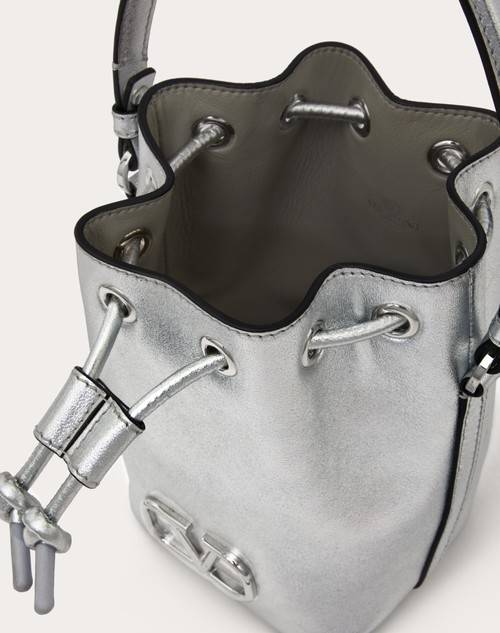 Red Valentino MINI BORSA A SECCHIELLO VLOGO SIGNATURE IN NAPPA METALLIZZATA Offerte