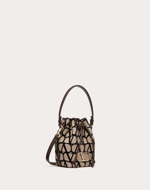 Red Valentino MINI BORSA A SECCHIELLO VLOGO SIGNATURE IN TOILE ICONOGRAPHE Consegna Veloce
