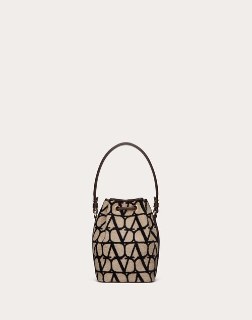 Red Valentino MINI BORSA A SECCHIELLO VLOGO SIGNATURE IN TOILE ICONOGRAPHE Consegna Veloce