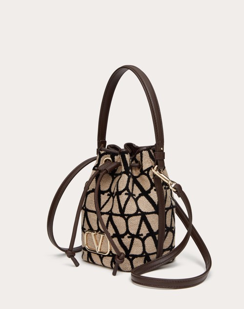 Red Valentino MINI BORSA A SECCHIELLO VLOGO SIGNATURE IN TOILE ICONOGRAPHE Consegna Veloce