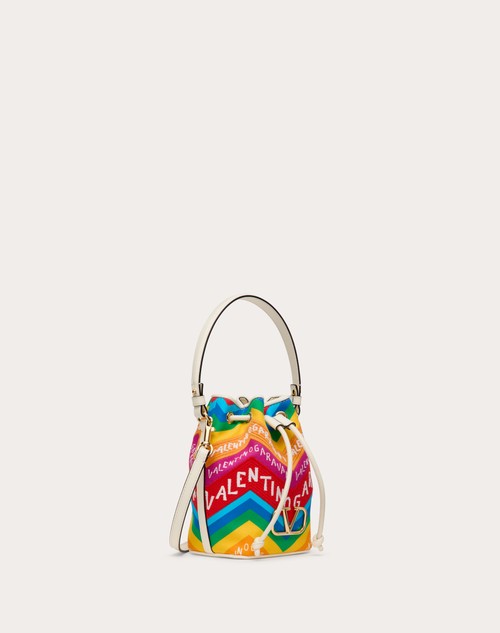 Red Valentino MINI BORSA A SECCHIELLO VALENTINO GARAVANI ESCAPE IN CANVAS CON STAMPA CHEVRON24 Moda