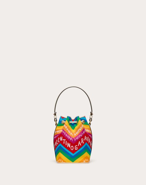 Red Valentino MINI BORSA A SECCHIELLO VALENTINO GARAVANI ESCAPE IN CANVAS CON STAMPA CHEVRON24 Moda
